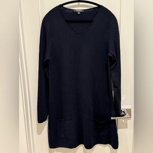 Brooks Brothers Extra Fine Italian sweater Dress L nautical professional preppy